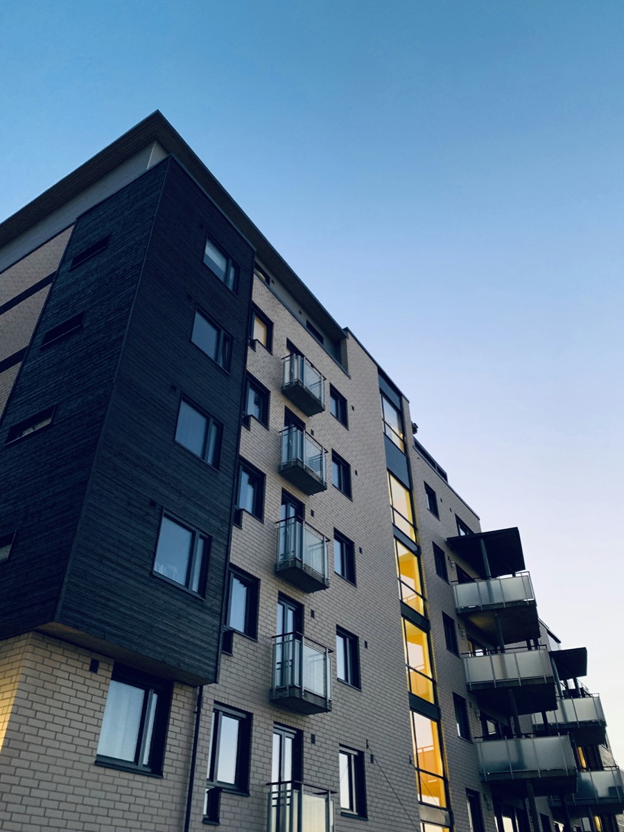 Residential apartment block façade